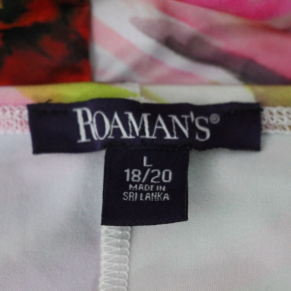 ROAMAN'S Multi-Color Abstract Print/Gold Top - Picture 8 of 8